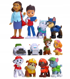 SET PAW PATROL PSA 10-tich figúrok A 2 VOZIDIEL